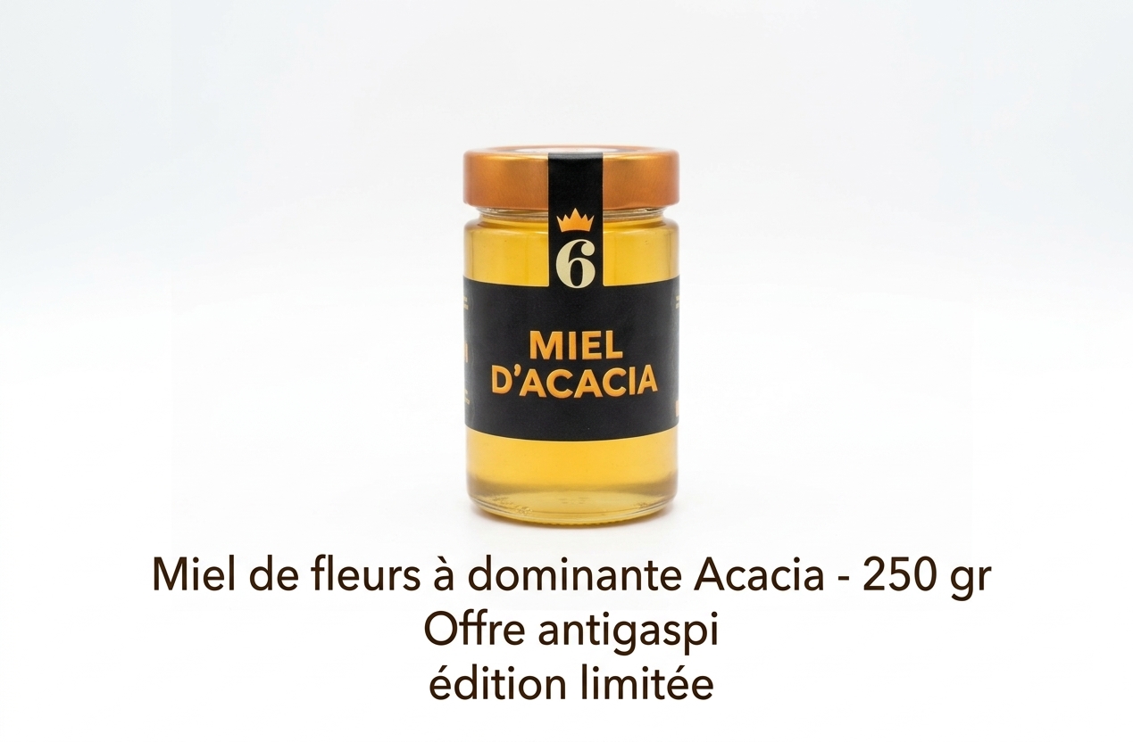 Miel de fleurs à dominante Acacia- 250 gr Offre antigaspi- édition limitée