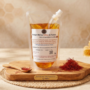 Vinaigre de Miel Artisanal au Safran de Tunisie - Édition Voyageuse -VRAC 50cl